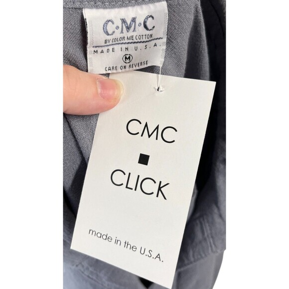CMC Top Women's Size Medium Gray Color Me Cotton Button Up 100% Cotton - Picture 5 of 6